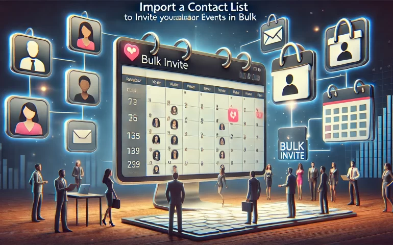 Importing a contact list to send bulk calendar invites for events and meetings