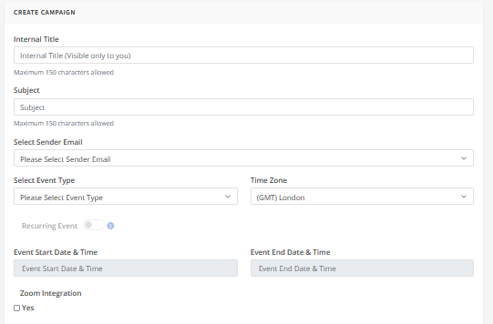 Create a campaign or event or meeting invite to send bulk calendar invite using o365 and gmail and outlook