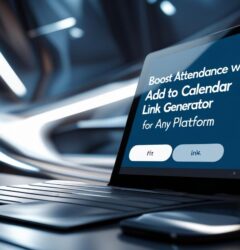 Add to Calendar link generator interface showing options for Google, Outlook, Apple, and Yahoo Calendar to boost event attendance