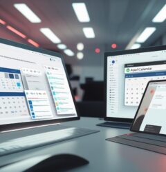 Illustration comparing Google Calendar, Outlook, and Apple Calendar for bulk invite automation with Let's Calendar as the integration tool.