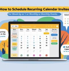 A digital calendar interface showing a recurring weekly event being scheduled, highlighting automation and time-saving for organizers.