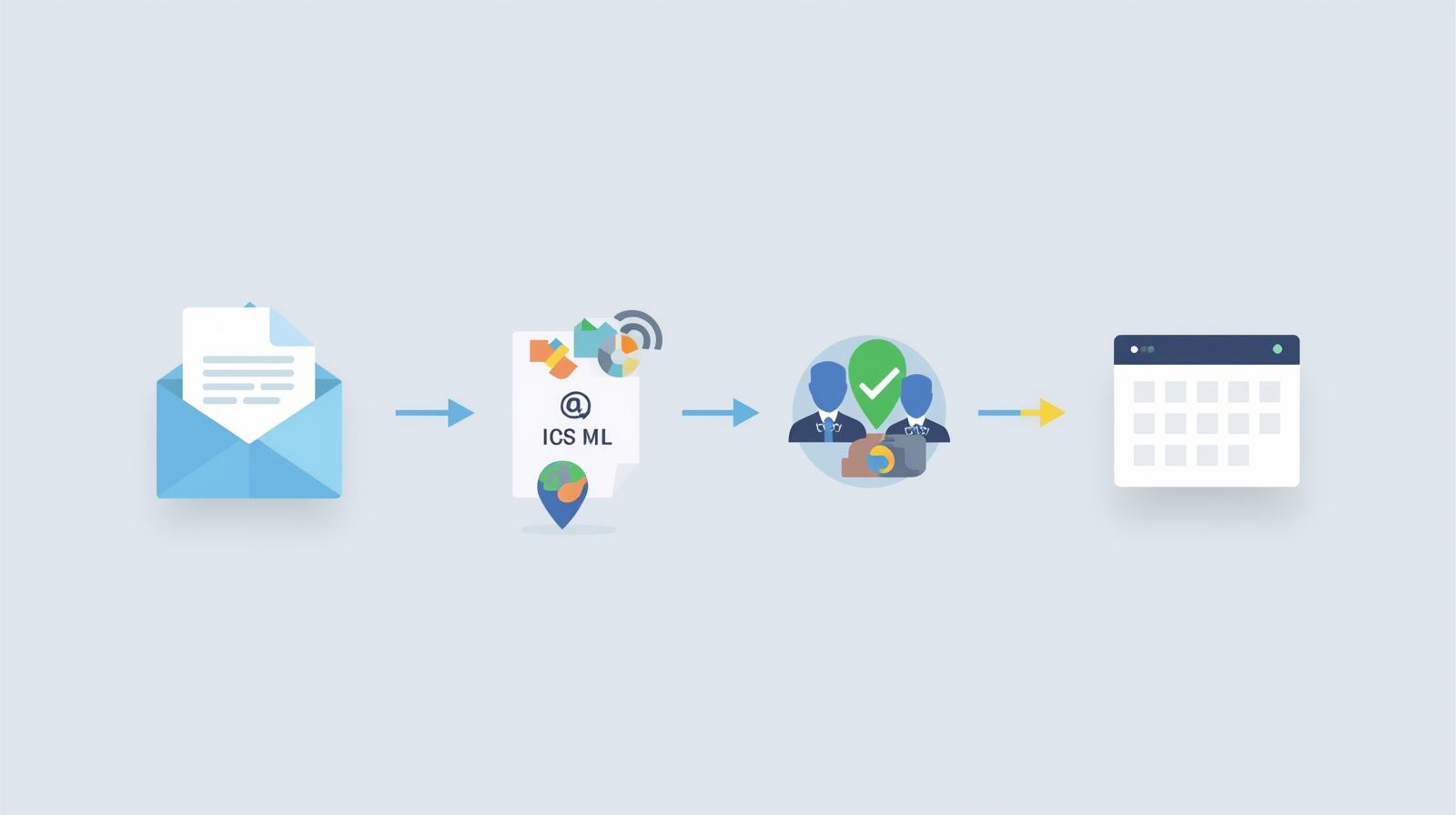 Professional organizer using Let’s Calendar to manage event invites with ICS files
