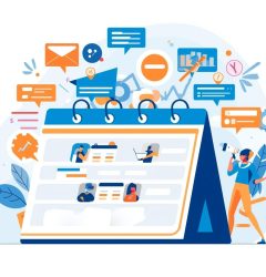 E-commerce event calendar invites with attendees engaging in a live online session