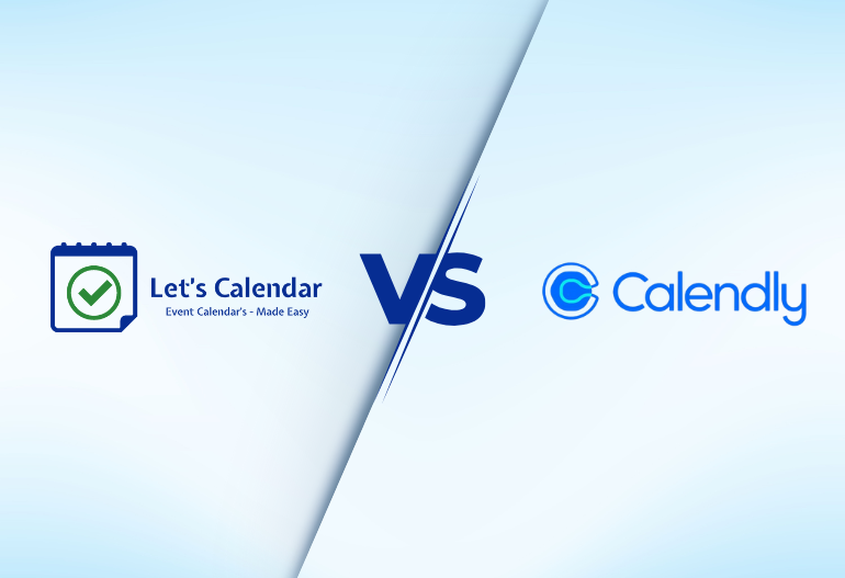 Comparison of Let’s Calendar and Calendly showing scheduling features, bulk invite tools, and automation options.